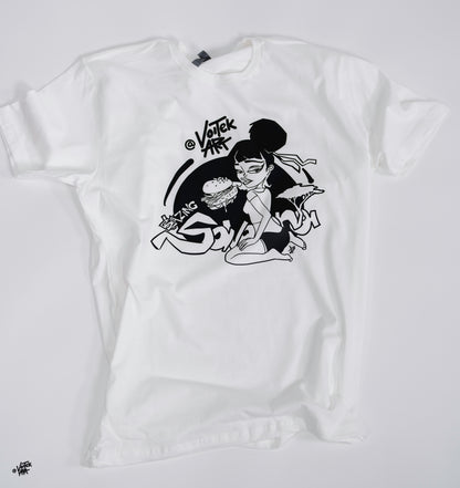 BLAZINGSAVANNA Original Character Illustrated T-Shirt
